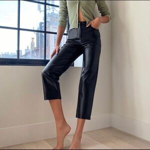 Nwt Wilfred Melina Cropped Pant Faux Leather Black Size 0